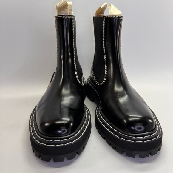 Proenza Schouler Brushed Calf Chelsea Boot Size 37.5 Black Lug Sole Ankle Boots - Picture 3 of 16